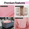 Mber Leather Travel Toiletry Bag Travel, Makeup Bag, Zipper Cosmetic Bags Organizer for Skincare & Toiletries Travel Bag with Compartments, Pink - 4 of 4