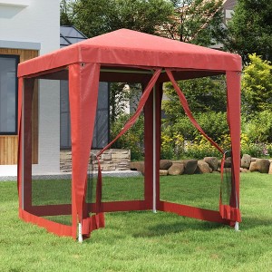 Party Tent with 4 Mesh Sidewalls Blue 6.6'x6.6' HDPE vidaXL - 1 of 4