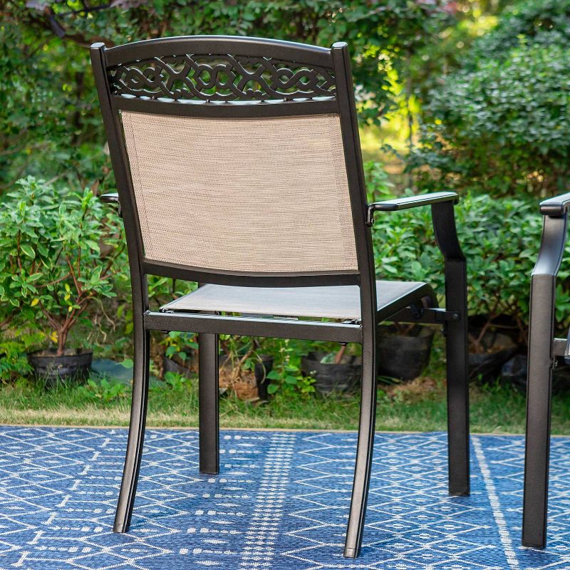 7pc Outdoor Dining Set with Sling Chairs &#38; Large Rectangle Table with Umbrella Hole - Captiva Designs, 6 of 14
