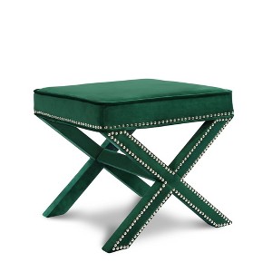Meridian Furniture,Nixon Velvet Ottoman/Bench - 1 of 4
