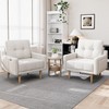 TiramisuBest Light Gray Mid-Century Accent Chair, Comfy Upholstered Armchair with Wooden Legs for Living Room & Small Spaces - 2 of 4