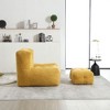 CAVINAS Fluffy Bean Bag Chair, Lazy Sofa Chair with Memory Foam and Ottoman, for Living Room, Bedroom, Apartment, Yellow - 4 of 4