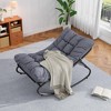 Rocking Papasan Chairs, Outdoor Lounge Chairs with Comfy Cushions, Sturdy Metal Frame, Reading Chairs for Adults, Padded Seat for Patio, Garden, - 3 of 4