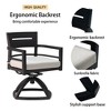 Chic Crate-7-Piece Modern Aluminum Patio Dining Set - 4 Chairs & 2 Swivel Rockers with Sunbrella Cushions & Umbrella Hole (Ember Black) - 4 of 4