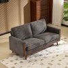 Karl Home |Modern Farmhouse Velvet Upholstery Loveseat With Solid Wood Frame Compact 2-Seater Couch For Small Space - 2 of 4