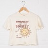 S.W.Smiley Sunshine Society - Women's Boxy Crop Top Graphic T-Shirt - 3 of 4