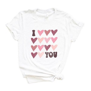 Simply Sage Market Women's I Heart You Distressed Short Sleeve Graphic Tee - 1 of 3