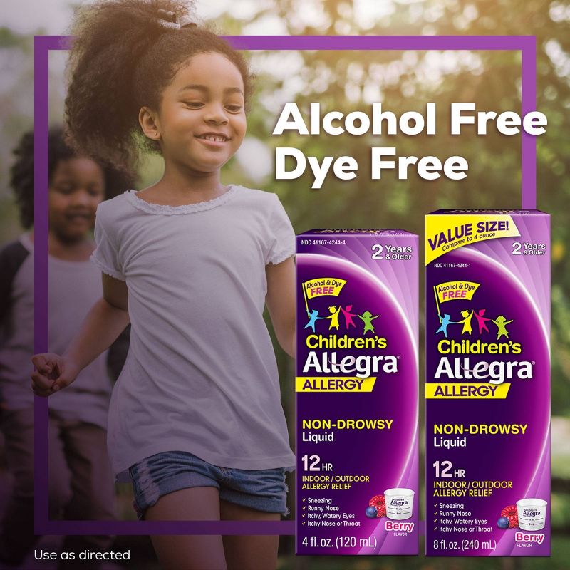 Children's Allegra 12 Hour Allergy Relief Oral Suspension - Berry Flavor - Fexofenadine Hydrochloride - 8 fl oz, 4 of 12