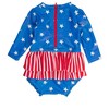 RuffleButts Baby Girls UPF50+ Long Sleeve Skirted One Piece Rash Guard - 2 of 4