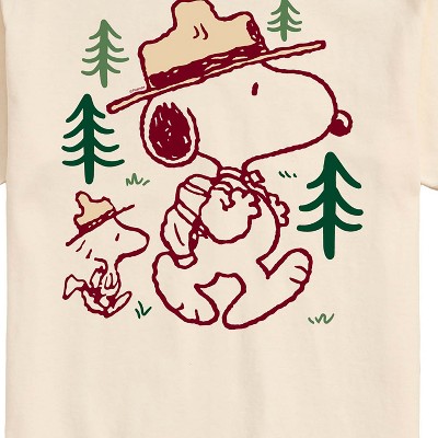 Men's XL White Cotton Snoopy and Woodstock Graphic Pullover Tee