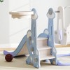 Ruvalino Baby Swings Indoor Playset with Slide Swing Climber Basketball Hoop for Playroom, Blue, 58.1"*63"*42.1" - 3 of 4