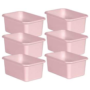 Teacher Created Resources® Blush Small Plastic Storage Bin, Pack of 6