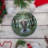 Elephant Elegance Stained Glass Style Ceramic Ornament, African Animals Christmas Gift and Decor| OrnamentallyYou - 4 of 4
