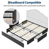 Full/Queen/King Size Bed Frame with 3 Storage Drawers, Fabric Upholstered Platform Bed, Wooden Slats Support, No Box Spring Needed - 4 of 4