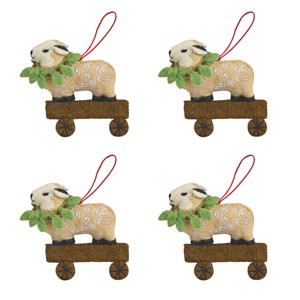 Park Designs Sheep With Wreath Felt Ornament Set of 4 - 1 of 3