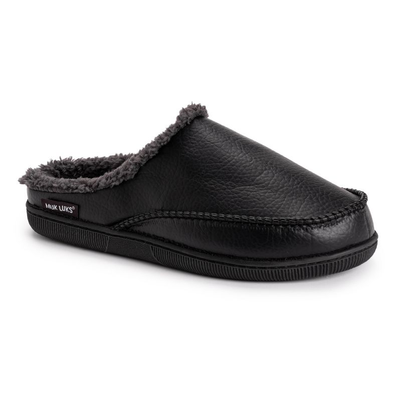 MUK LUKS Men's Faux Leather Clog Slippers, 1 of 10