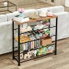 Simple Trending 5 Tier Extra Large Shoe Rack, Rolling Shoe Storage Organizer and Heavy Duty Casters with Brake for Closet Entryway, Black - 4 of 4