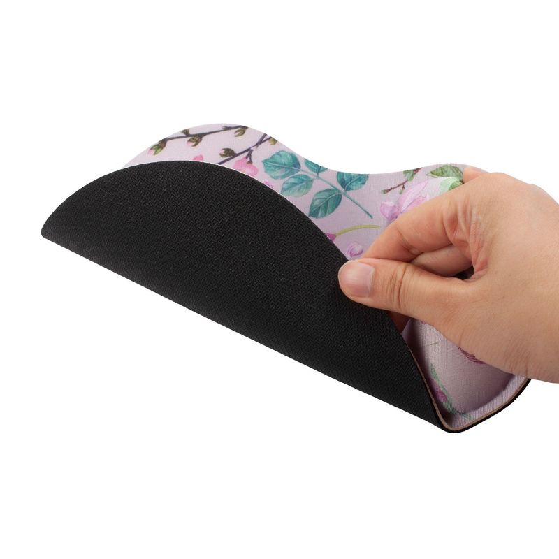 Insten Floral Mouse Pad with Wrist Support Rest, Ergonomic Support, Pain Relief Memory Foam, Non-Slip Rubber Base, Arc L, 4 of 10
