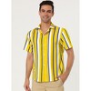 Lars Amadeus Men's Summer Striped Shirts Short Sleeves Button Down Beach Color Block Shirt - 2 of 4