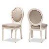 Set of 2 Louis Fabric Upholstered Dining Chairs with Nailhead Trim - Baxton Studio - 3 of 4