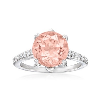 Ross-Simons 3.60 Carat Morganite Ring With .68 ct. t.w. Diamonds in 18kt White Gold Size 6
