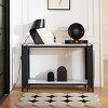 2 Tier Faux Marbling Console Table,Modern Rectangular Narrow Entryway Table,Console Table With Metal Legs,Adjustable Feet-Cuddlewood - 2 of 4