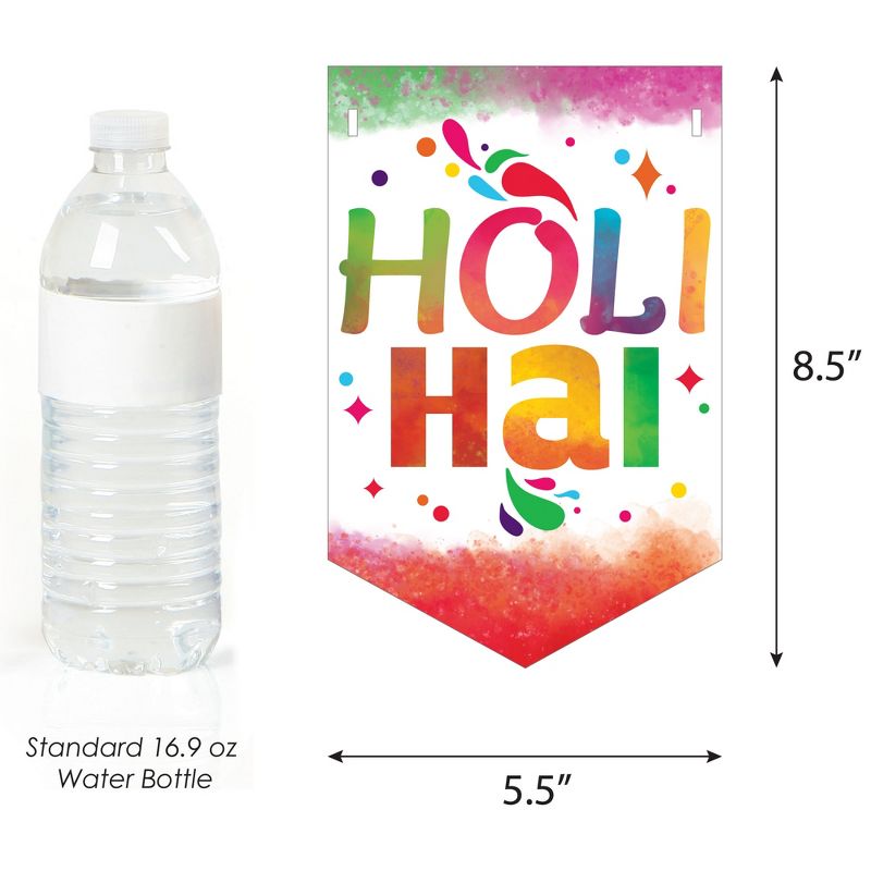 Big Dot of Happiness Holi Hai - Festival of Colors Party Bunting Banner - Party Decorations - Wishing You A Colorful Holi, 2 of 6