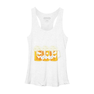 Women's Design By Humans Halloween Jack O Lantern Beer Drinking By RedBirdLS Racerback Tank Top