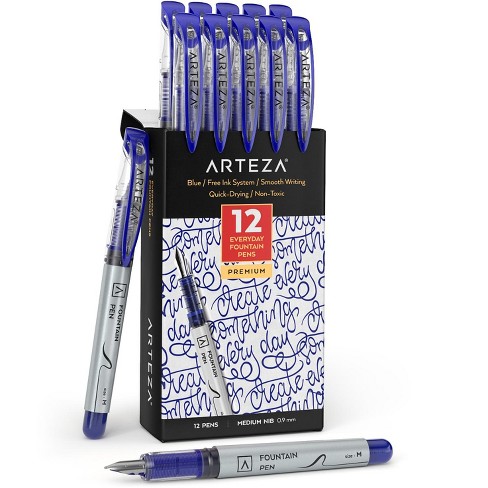 Arteza Disposable Fountain Pens Blue 12 Pack Target