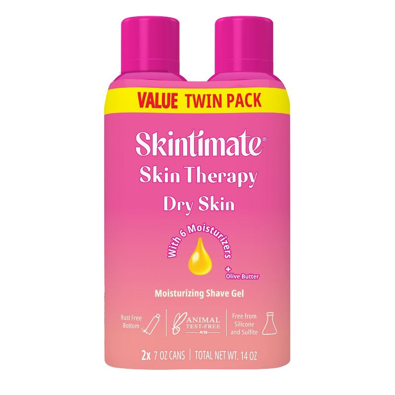 Skintimate Skin Therapy Dry Skin Women&#39;s Shave Gel - 7oz/2pk, 1 of 9