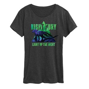 Women's - How to Train Your Dragon - Night Fury Light Up The Night Short Sleeve Graphic T-Shirt - 1 of 4