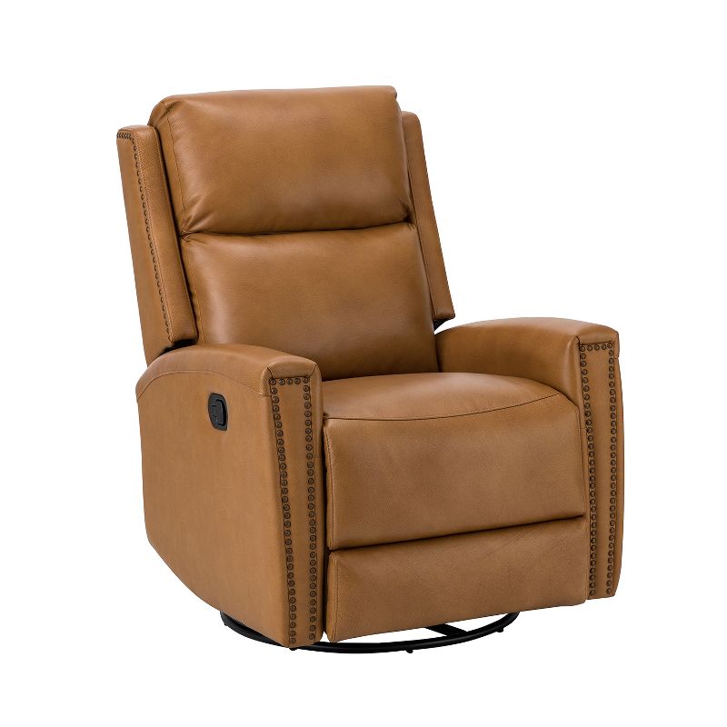 Hilario Fall 30.31''Wide Genuine Leather Swivel Rocker Recliner  Deal of the day | ARTFUL LIVING DESIGN, 1 of 12