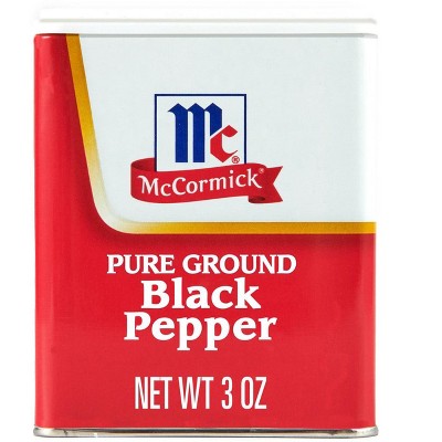 McCormick Pure Ground Black Pepper, 3 oz (Pack of 4)