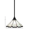 Toltec Lighting Any 1 - Light Pendant in  Matte Black with 16" Pearl & Black Flair Art Glass Shade - 2 of 2