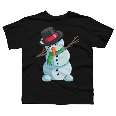 Boy's Design By Humans Christmas Dabbing Snowman By GiftsIdeas T-Shirt