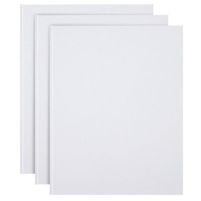 Paper Junkie Hardcover Blank Book - 6-Pack Unlined Sketchbooks, Unruled Plain Travel Journals for Students Sketches, Children's Writing Books, White