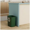Rubbermaid Resin Deskside Recycling Trash Can, 7-Gal Plastic Bin, Green, 4 Pack - 3 of 3