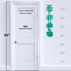 Woodstock Windchimes Capiz Waterfall Patina Green, Wind Chimes For Outside, Wind Chimes For Garden, Patio, and Outdoor Decor, 40"L - 1 of 4