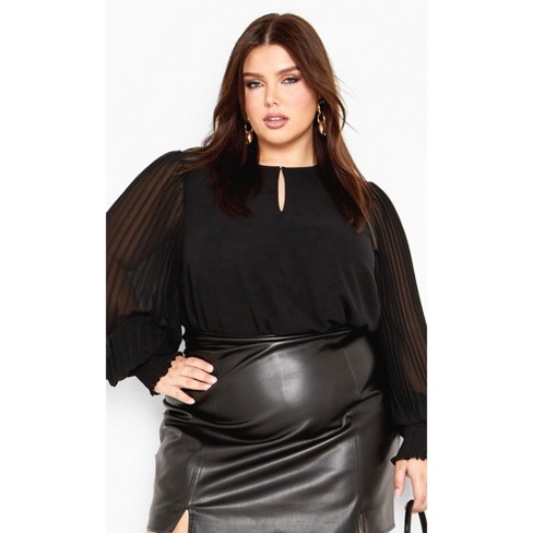 Women's Plus Size Katalina Top - black | CITY CHIC - image 1 of 4