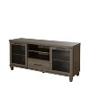 HomeStock Large TV Stand with Glass Doors for TVs up to 75'', Black Oak - 2 of 4