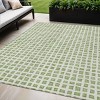 Artichoke Green And Ivory Geometric Washable Indoor Outdoor Area Rug - 2 of 4