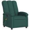 vidaXL Dark Green Fabric Massage Recliner Chair - Manual Reclining Lounge With 6-Point Vibration Massage, Side Pocket, And Comfort Padding - image 3 of 4