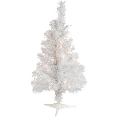 Northlight 2' Pre-Lit Slim Tinsel Artificial Christmas Tree- Clear Lights