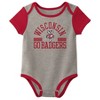 NCAA Wisconsin Badgers Infant Boys' 3pk Bodysuit - 2 of 4