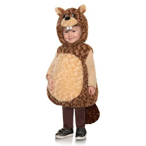 Brown Beaver Plush Baby Costume With Hood - 1 of 4