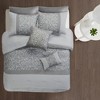 Lyngins Queen Embroidered 8-Piece Comforter Set, Transitional Bedding Set with Quilted, Printed & Pintuck Details, Hypoallergenic Quilt Bedding Set - 2 of 4
