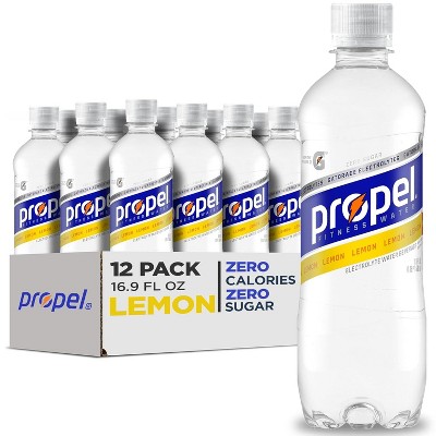 Propel Electrolyte Enhanced Water Sports Drink, Lemon Flavored Water, 16.9 fl oz Water Bottles (12 Pack)