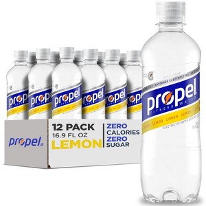Propel Electrolyte Enhanced Water Sports Drink, Lemon Flavored Water, 16.9 fl oz Water Bottles (12 Pack) - 1 of 4
