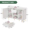 Modern Sideboard Buffet Cabinet, Kitchen Pantry Cabinet With Adjustable Shelves, Accent Storage Cabinet with Metal Legs for Kitchen Living Room - 4 of 4