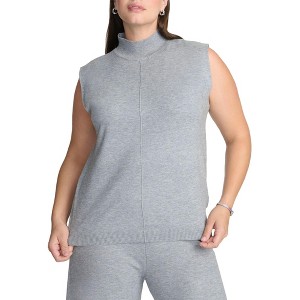 ELOQUII Elements Women's Plus Size Turtleneck Sleeveless Sweater - 1 of 2